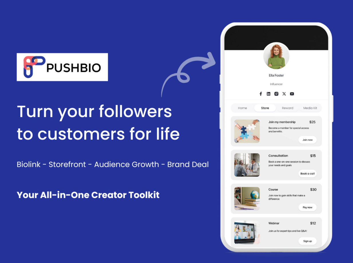 Pushbio – Complete Creator Toolkit: Lifetime Subscription